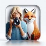 Female photographer icon 140, free to download from BarnOwl.live