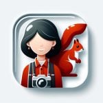 Female photographer icon 3, free to download from BarnOwl.live